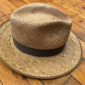 Puerto Fino XXX Stylish Tan Straw Hat with Black Band. Made in Columbia.